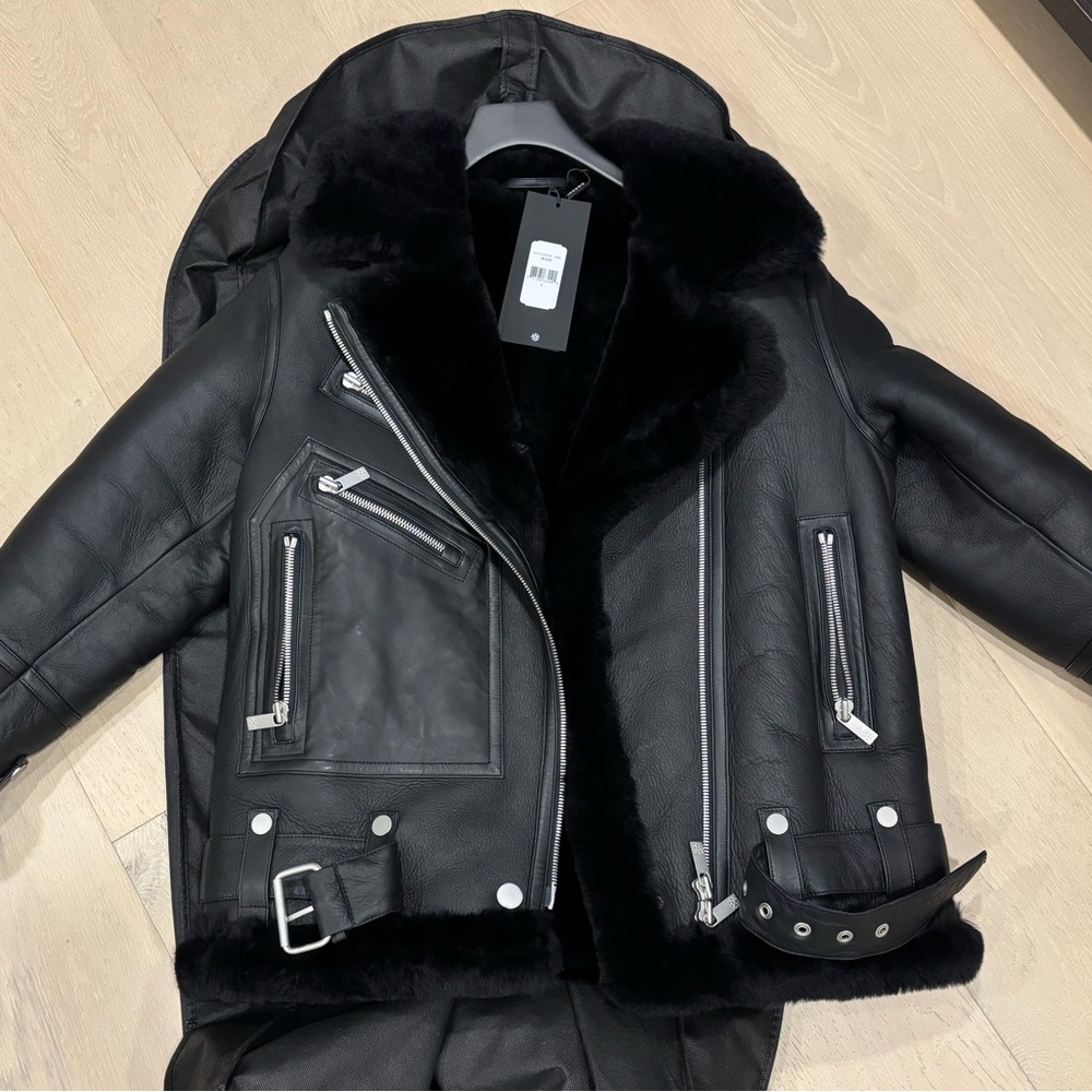 Gorski Shearling Lamb biker jacket size S NWT